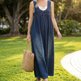 Karen | Robe Maxi en Denim Vintage Doux et Lavé