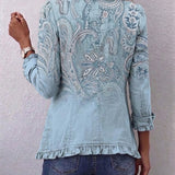 Emilia | Veste Vintage Paisley avec Volants
