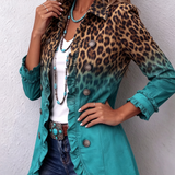 Beatrice | Blazer Léopard Ombre avec Volants