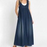 Karen | Robe Maxi en Denim Vintage Doux et Lavé