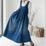 Karen | Robe Maxi en Denim Vintage Doux et Lavé