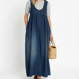 Karen | Robe Maxi en Denim Vintage Doux et Lavé