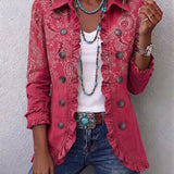 Isotta | Veste Vintage Paisley avec Volants