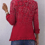 Gaia | Veste Bohémienne Paisley Ombré avec Volants