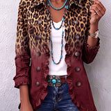 Livia | Blazer Léopard Ombre avec Volants