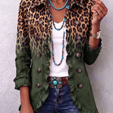 Beatrice | Blazer Léopard Ombre avec Volants