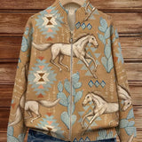 Perpetua | Cardigan zippé Cheval du Désert et Cactus