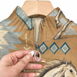 Perpetua | Cardigan zippé Cheval du Désert et Cactus