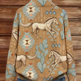 Perpetua | Cardigan zippé Cheval du Désert et Cactus