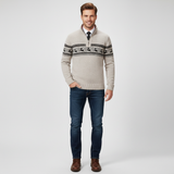 Pull Homme avec Demi-Zip – Pull Décontracté en Mélange de Coton