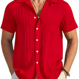 Ethan | Chemise Plissée à Manches Courtes d'Été