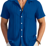 Ethan | Chemise Plissée à Manches Courtes d'Été