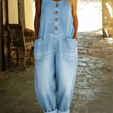 Ruth | Salopette en Denim Vintage Lavé en Coton