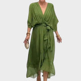Natércia - Robe avec Nœud et Détails Artisanaux