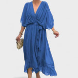 Natércia - Robe avec Nœud et Détails Artisanaux