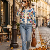 Tabitha | Cardigan zippé floral du jardin botanique