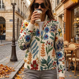 Tabitha | Cardigan zippé floral du jardin botanique