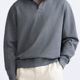 Pull beige avec col polo – Style décontracté avec élégance