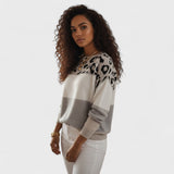 Joana - Pull décontracté avec motif léopard