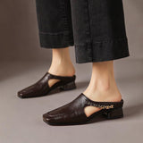 Vyla | Mules en Cuir Véritable