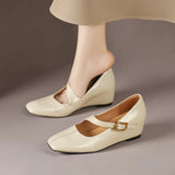 Viora | Talons Mary Jane en Cuir Véritable