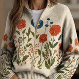 Wrenna | Cardigan zippé Champ de Fleurs Sauvages